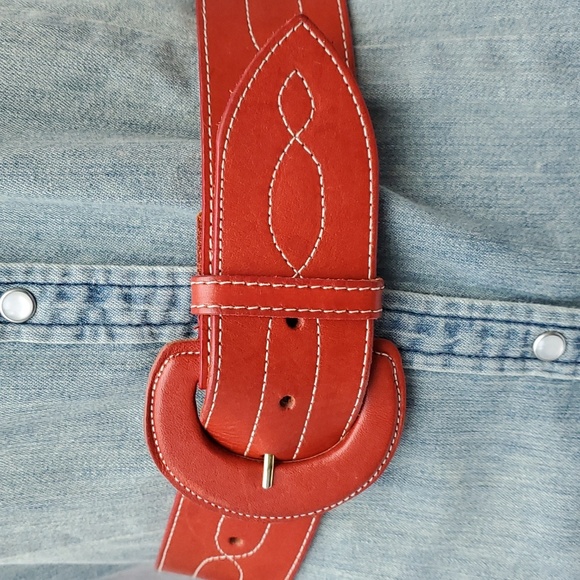 Charter Club Accessories - Charter Club Belt Genuine English Saddle Hide Leather in Red